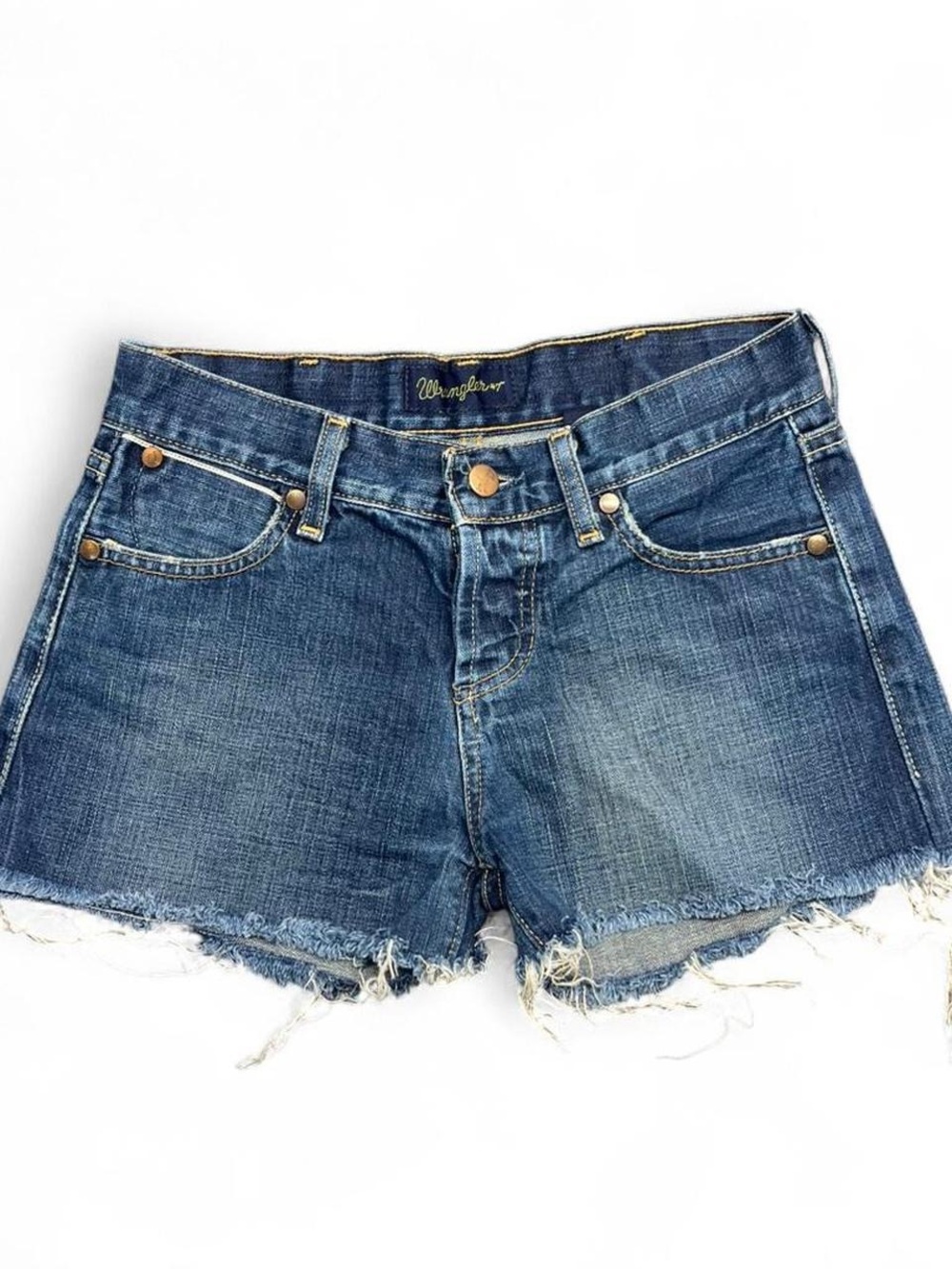 Wrangler Distressed Blue Denim Cutoff Shorts
